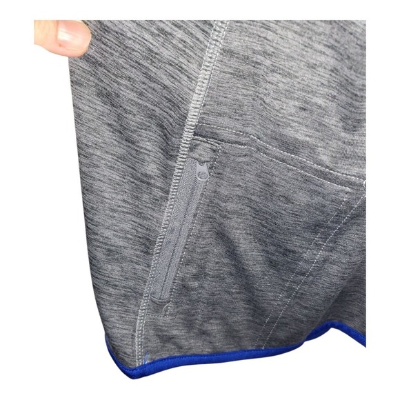 New Balance Women Athletics Half Zip Fitted Light Jacket 2X Gray/royal Blue - Picture 7 of 7